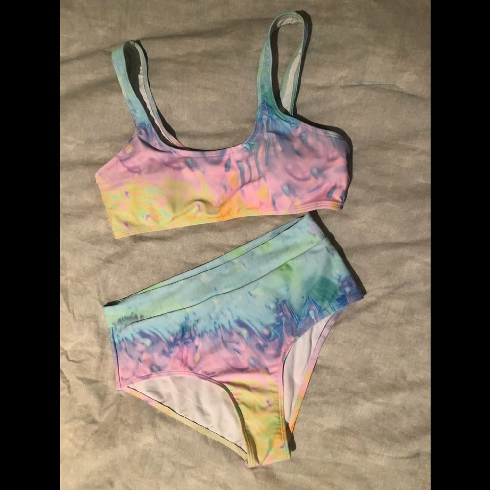 Tye Dye super cute 2 piece high waisted bikini